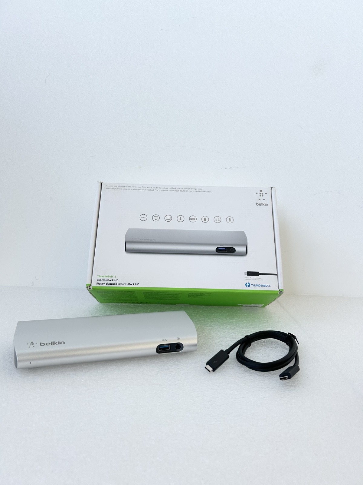 Station Belkin Thunderbolt 3 Express Dock HD pour MacBook et PC avec Double Écran 4K