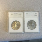 Lot of 1941, 1941-D Walking Liberty Half Dollars in Rare 1st Gen ANACS Slabs
