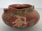 Roseville Pottery Pink Columbine 655-3 Jardiniere Bowl Vase 6” Round Vintage