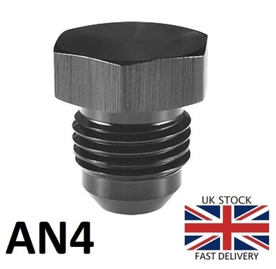 AN4 Stecker Flare Blindstecker schwarz eloxiert Aluminium Motorsport AN-4