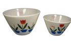 Set of Vintage Fireking Tulip Bowls 8.5" & 6.5"