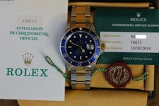 Rolex Submariner 16613 Silver and Gold Oyster Bracelet with Blue Bezel FULL SET