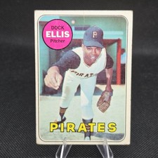 Topps Dock Ellis Pittsburgh Pirates 1969 #286 RC Rookie Base Set Baseball Card. rookie card picture