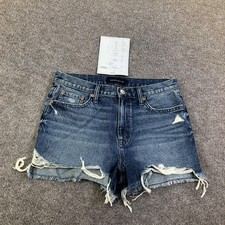 Aeropostale Shorts Womens 6 Blue Denim High Rise Shorty 3 Inseam Cutoff Raw Hem