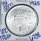 1925 BU UNCIRCULATED SILVER PEACE DOLLAR AUTHENTIC U.S. MINT FREE SHIPPING 6738