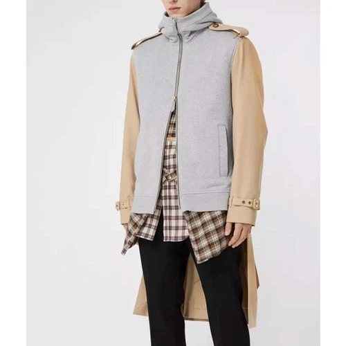 Trench coat Burberry cotone gabardine jersey ricostruito unisex UK52 US42 raro