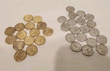 RATTLE BATTLE Grab the Loot Board Game Parts 35 Metal Coins - 15 Gold 20 Silver 