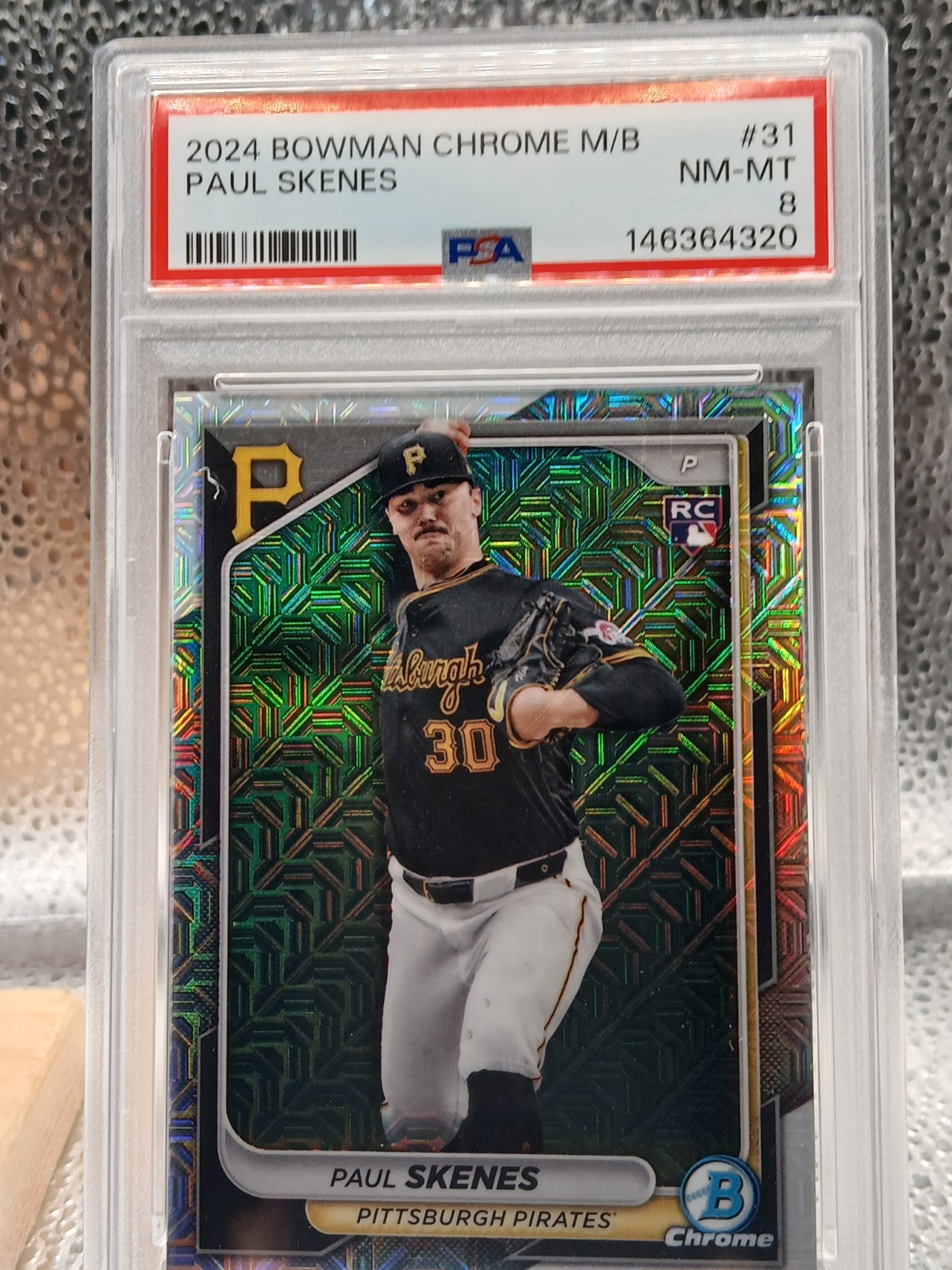 2024 Bowman Chrome - Paul Skenes #31 Mojo Refractor (RC) PSA 8