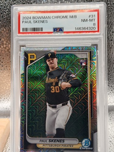 2024 Bowman Chrome - Paul Skenes #31 Mojo Refractor (RC) PSA 8