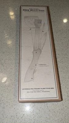 NEW Sealed-RH Black 5-in-1 Folding BBQ Multi-Tool Fork,Spatula,Brush,2 Penknives