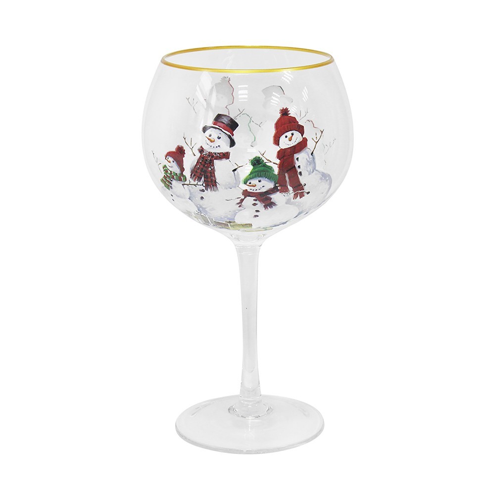 Snowmen Christmas Balloon Copa Glass Gin and Tonic Festive