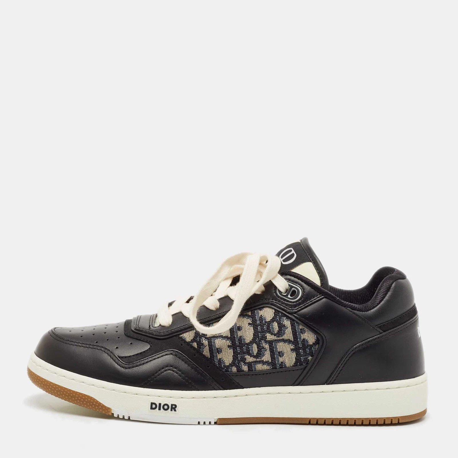 Baskets Dior noir/blanc cuir et toile oblique B27 pointure 43
