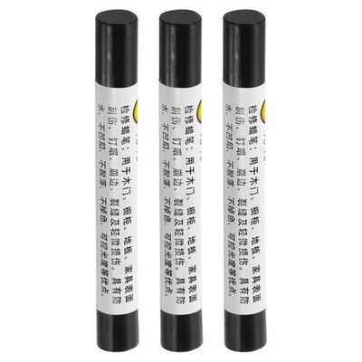 3Pcs Furniture Repair Crayons Wax Filler Stick Pen Marker Black