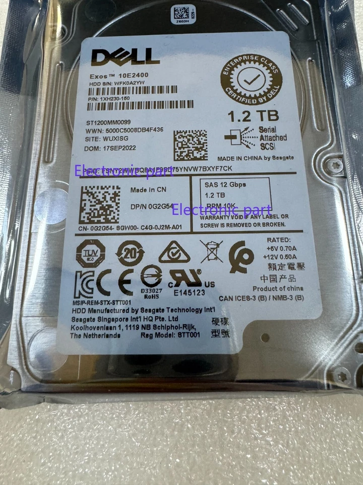 New DELL G2G54 0G2G54 ST1200MM0099 1.2TB 12Gbs 2.5 10K Enterprise Hdd no tray - Image 2 of 3