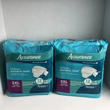 Assurance Maximum Absorbency Briefs, Unisex, 2XL, 12 Ct, 2Pks, 24 Total Briefs