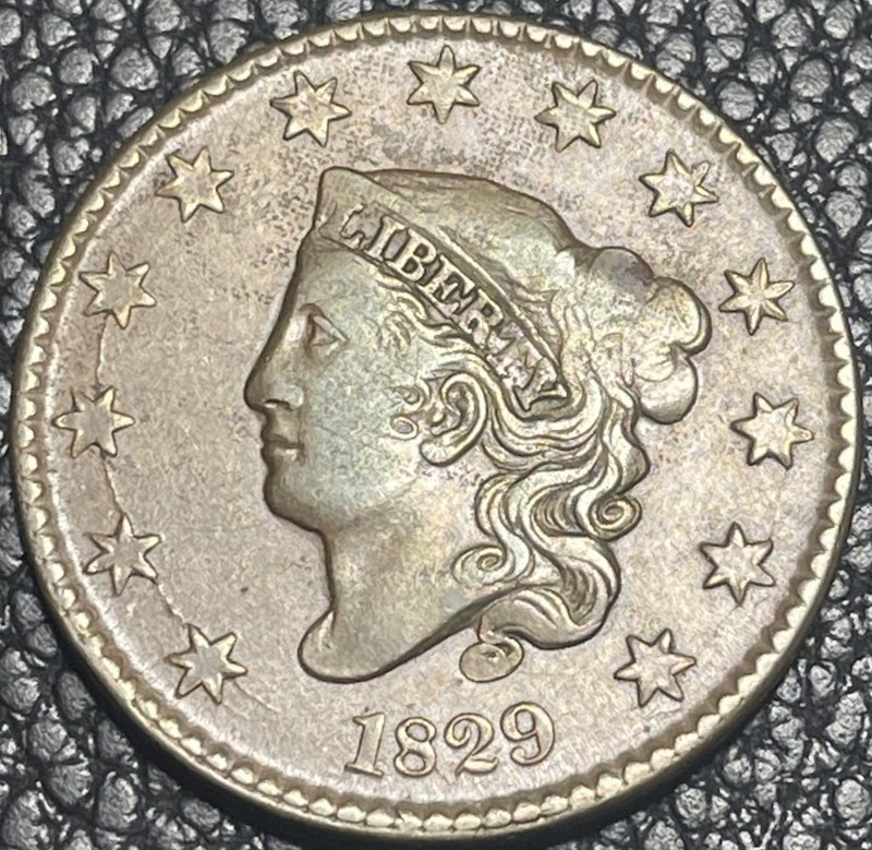 1829 N-3 R3 Coronet Head Large Cent. Small letters reverse