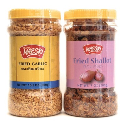 Fried Shallots and Garlic 2 Piece Set Asian Cooking Seasoning Topping 19.3 Oz