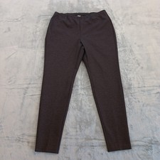 J.Jill Ponte Legging Pants Womens Large Brown Geometric Pull On 30x28 Mid Rise