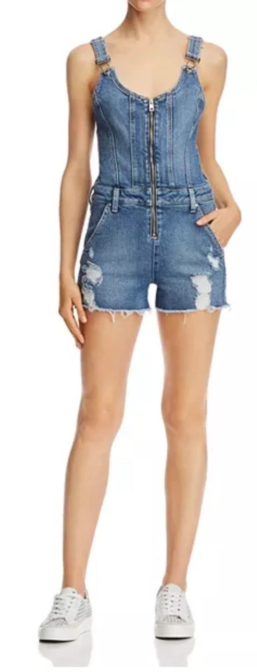 Guess Lucia искусственно состаренный джинсовый комбинезон джемпер женский размер S - Изображение 2 из 4