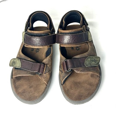 Clarks Shoes Mens 9 Brown Green Leather Adjustable Sandals Active Air Comfort