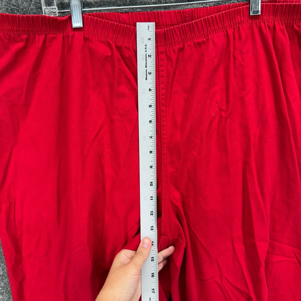 Pantalones Cortos Hanes Mujer 4X Plus Rojo Tiro Alto Skimmer Pull On Algodón Bolsillos Foto 4 de 4