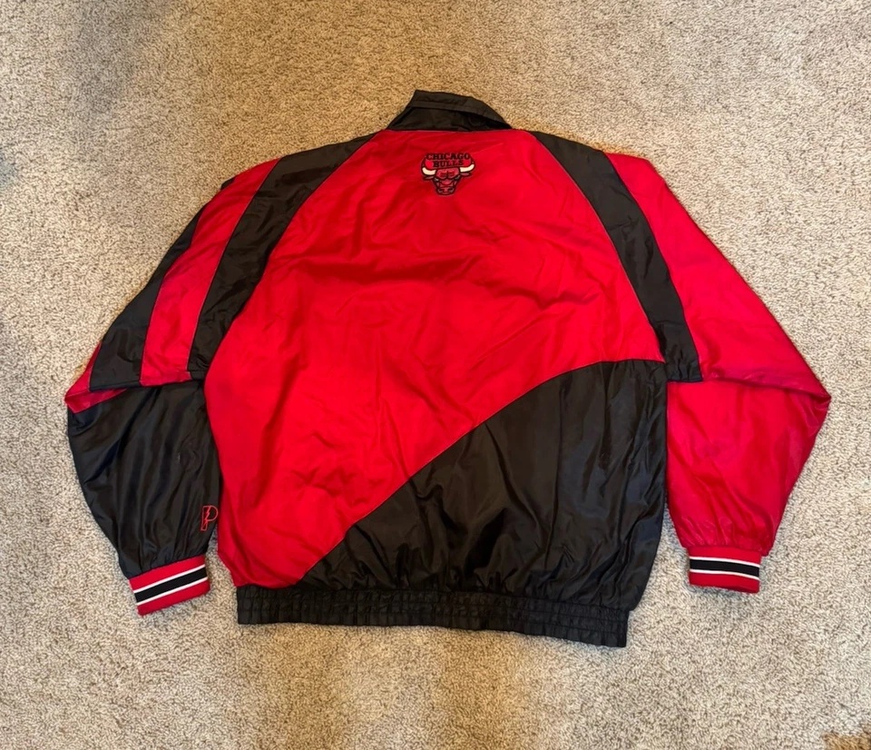 Chicago Bulls Pro Player Zip XL Windbreaker Jacket 90s Michael Jordan NBA VTG - Image 2 of 3