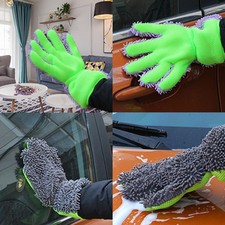 5 Finger Autowaschhandschuhe kein Kratzer Mikrofaser Reinigungshandschuhe Auto C