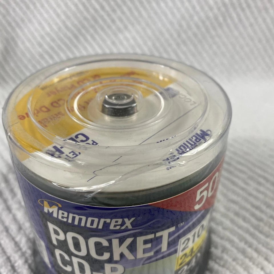 Vintage Memorex Pocket CD-R 50 Pack 8cm Mini 210MB 24x Sealed Spindle Blank - Image 2 of 4