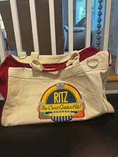 Vintage Ritz Crackers Great Golden Hit Canvas Duffel Bag Embroidered Travel