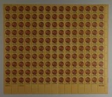 US SCOTT 1734 PANE OF 150 INDIAN HEAD STAMPS 13 CENT FACE MNH