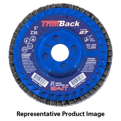 United Abrasives SAIT 70859 5x7/8 Trimback Type 27 Flap Disc 60 Grit 10 pack