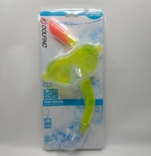 Dolfino Child 4+ Swim Combo Mini Shark Mask & Snorkel Swim Set Yellow NEW