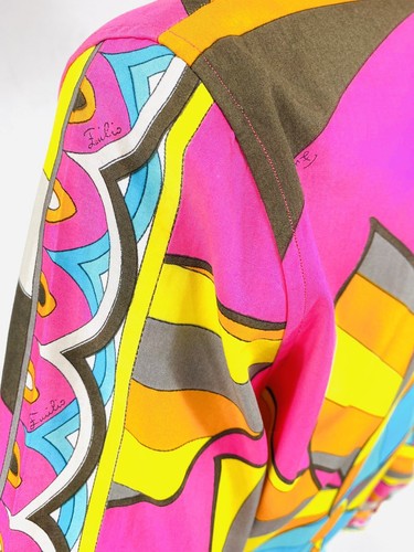 Epic! 1960s Collector's Vintage EMILIO PUCCI Pink Floral Skirt Top Dress Set, M - Picture 10 of 12