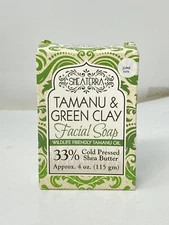 Shea Terra Organics, Tamanu & Green Clay Holistic Skin Care Facial Soap 4oz