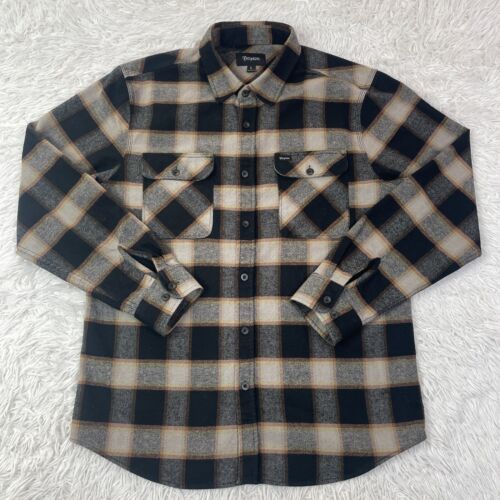 Brixton Shirt Mens Large Black Plaid Flannel Button Pocket Outdoor Casual Men