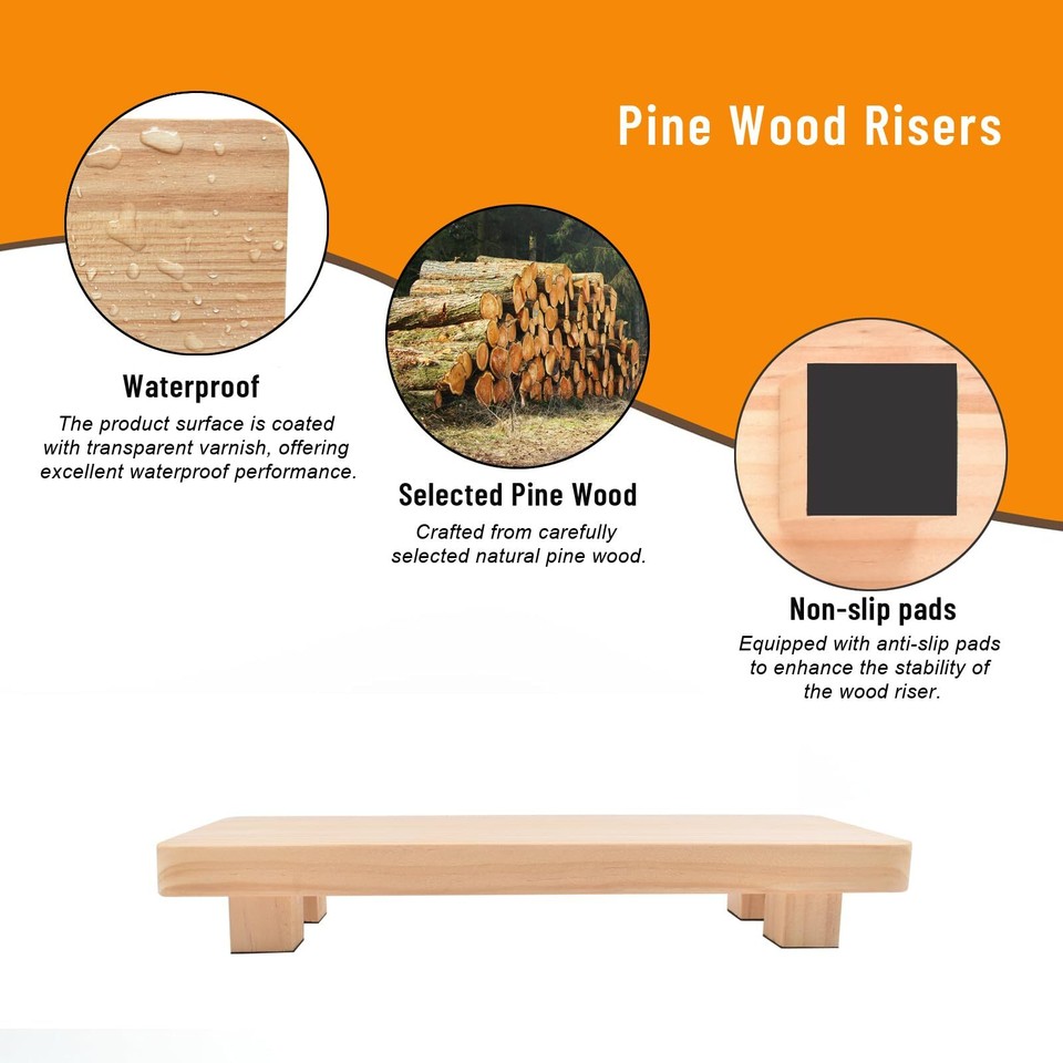 Pine Wood Riser for Home Decor Small Plant Stands Decorative Wood ...