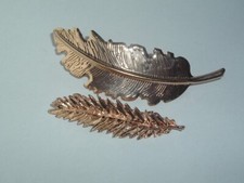 GOLD TONE METAL LEAF HAIR BARRETTES UP DO HAIR ACCESSORY