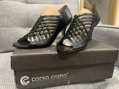 Corso Como Cirque Black Open-toe Pump SZ 7.5, Retails $159, New w/ Box