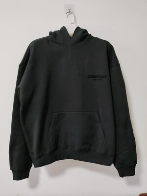 Fear of God Essentials Hoodie Stretch Limo Black Size Small