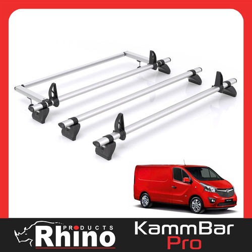 Vauxhall Vivaro Roof Rack For 2014-19 3x Bars + Roller Rhino Kamm Pro - Picture 11 of 11