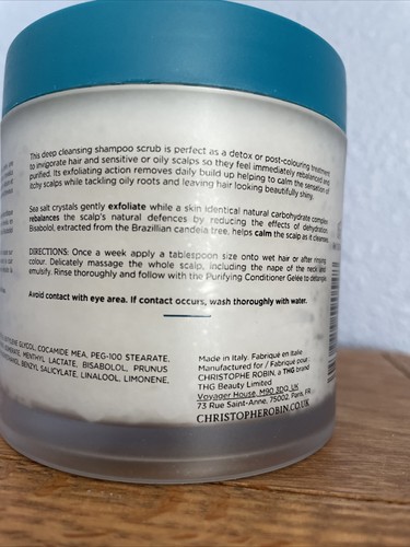 Christophe Robin Cleansing Purifying Scrub Sea Salt Unisex Scrub 8.4 oz New - Picture 4 of 5