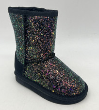 Thereabouts Atlantis Black Sparkly Shearling Style Boots Toddler Size 5 M
