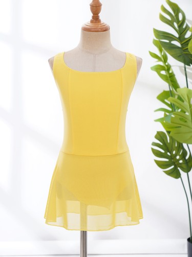 Kids Girls Dancewear Stage Performance Dresses Sleeveless Dress Training Party - Bild 16 von 37