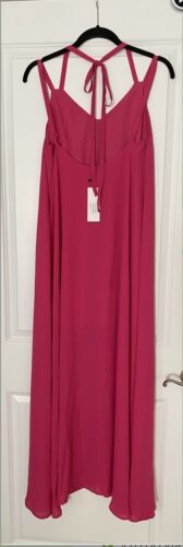 Strut & Bolt Maxi Dress Fucshia Size Small Halter Top Adjustable Straps NWT - Picture 2 of 6