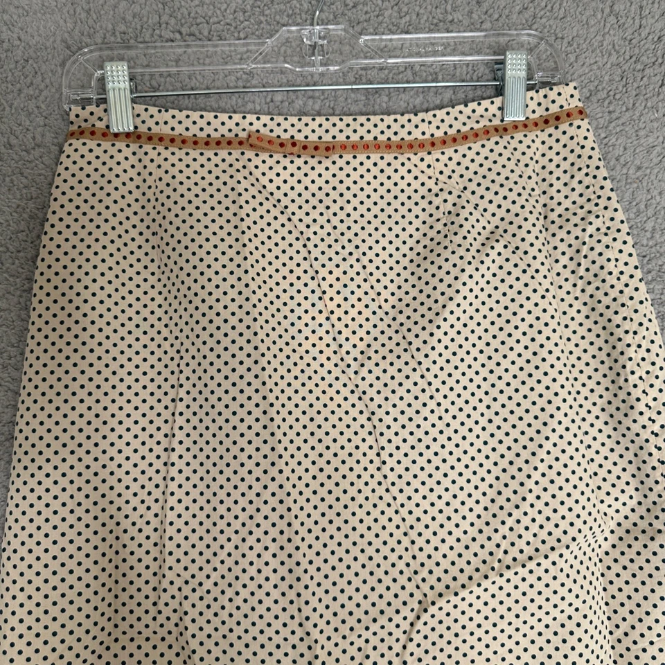 Lela Rose Polka Dot Skirt Size 6 Preppy Classic Academia Silk Lined Minimalist - Image 4 of 4