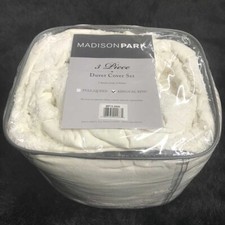 Madison Park Pacey 3-Piece King/Cali King Duvet Cover Set in White MP12-5992