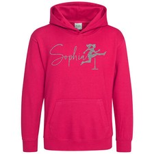 Silver Glitter Girls Hurdles Hoodie Personalised Birthday Hoody Gifts Atheltics