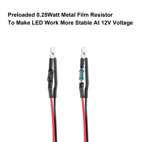 100 x 3 mm vorverdrahtet DC 5 V-12 V Micro LED Leuchten emittierende Dioden Mini Birnen Lampe - Bild 16 von 26