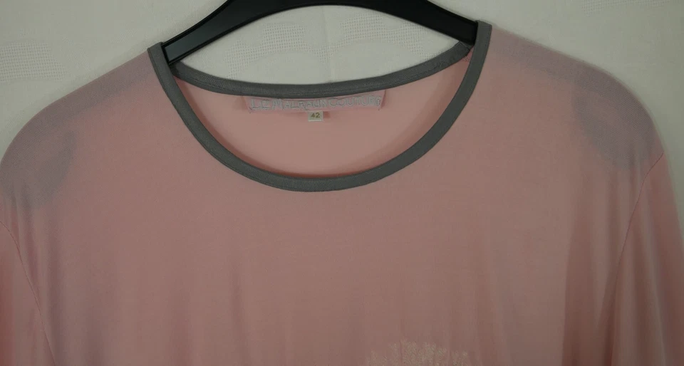 LIZ MALRAUX COUTURE Stretch Blusen Shirt Rosa Edel Luxus Glitzer Größe 42/44 TOP - Bild 3 von 4