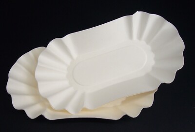 1000 Pappschalen Pommesschalen Currywurst Schalen weiß 11 x 19,5 x 3 cm KU1